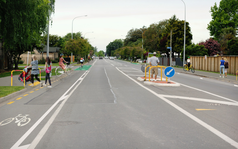 Image of street with proposed cycle lane